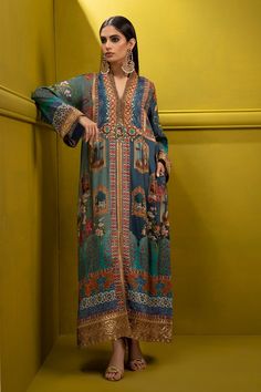 Shamaeel Ansari DC2-7 Luxury Pret 2021 Pakistani Designer Clothes, Luxury Pret, Eid Outfits, Printed Silk Shirt, Dress Aesthetic, Groom Outfit, Luxury Bridal, Pakistani Outfits, Print Chiffon