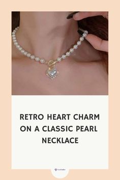 Embrace the beauty of the past with our Retro Heart Charm Pearl Necklace. Ideal for adding a vintage vibe to your accessory game. 🌼 This necklace combines the timeless elegance of pearls with a charming heart pendant. Shop this unique piece at OutfitGalore.com! 💍 Elegant Heart Necklace For Jewelry Making, Elegant Heart Beads Jewelry As A Gift For Her, Elegant Pearl Necklace With Heart Pendant For Weddings, Elegant Heart Beads Jewelry For Mother's Day, Elegant Round Heart Necklace For Wedding, Charming Heart-shaped Wedding Jewelry, Pearl Heart Pendant Jewelry For Anniversary, Elegant Pearl Heart Necklace With Clavicle Chain, Vintage Heart Necklace For Wedding On Mother's Day