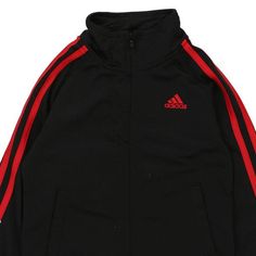 Description:Vintage Age 4 black Adidas track jacket, fits x-small.GENDER: boys CONDITION: good - marks on sleeves.STYLE: track jacketERA: 1990sCOLOUR: blackFABRIC: polyester Black Track Jacket With Three Stripes For Winter, Black Athleisure Outerwear With Three Stripes, Side Stripes Track Jacket For Fall Streetwear, Fall Streetwear Track Jacket With Side Stripes, Casual Black Outerwear With Side Stripes, Black Sportswear Track Jacket With Three Stripes, Winter Streetwear Track Jacket With Side Stripes, Black Sportswear Outerwear With Three Stripes, Black Outerwear With Three Stripes For Fall