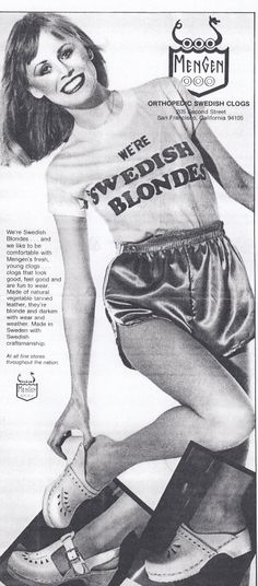 Bastad Clogs, 70s Ads, Swedish Blonde, Tan Blonde, Wood Shoes