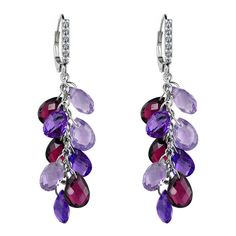 Complete your look with these Sterling Silver Multi Color Amethyst Dangle Earrings. Click on this JEWELRY & WATCHES GUIDE to learn about fit, styles, materials and more! Complete your look with these Sterling Silver Multi Color Amethyst Dangle Earrings. Click on this JEWELRY & WATCHES GUIDE to learn about fit, styles, materials and more! FEATURES Length: 42.0 mm Closures: leverback Metal: sterling silver Plating: rhodium Finish: polished Packaging: boxed ImportedSTONE DETAILS Stone type: amethys Purple Briolette Fine Jewelry Earrings, Purple Multi-stone Sterling Silver Earrings, Purple Multi-stone Teardrop Earrings, Bracelet Patterns, Jewelry Earrings Dangle, Women's Earrings, Jewelry Watches, Dangle Earrings, Amethyst