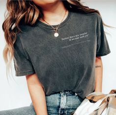 We love ourselves some Dermot Kennedy! We hope you enjoy this Better Days lyrics shirt as much as we do! Treat yourself this to made-to-order Better Days are Coming T-shirt. And what a great gift for another Dermot fan! -Welcome to Guilty Aesthetic- We're here to bring you minimalistic, trendy, comfy clothing that allows you to be your most confident and authentic self! We are passionate about what we do and want to make your shopping experience perfect for you. Guilty confession: our designs ar Meaningful Quote Print Crew Neck T-shirt, Everyday Short Sleeve T-shirt With Quote Print, Everyday Inspirational T-shirt With Letter Print, Inspirational Letter Print T-shirt, Everyday Inspirational Letter Print T-shirt, Inspirational Letter Print T-shirt For Everyday, Inspirational Text Print T-shirt For Everyday, Everyday Crew Neck T-shirt With Quote Print, Inspirational Crew Neck T-shirt For Everyday