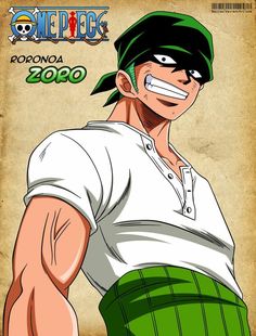 an anime character with green hair and white shirt