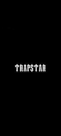 the word trapstar written in white on a black background