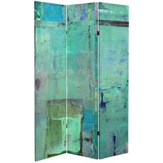 a room divider with green paint on it