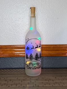 a bottle that has some lights in it