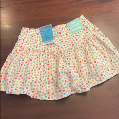 Nwt Cynthia Rowley Skirt With Attached Shorts Flower Skirt, Girl Rainbow, Blue Sparkles, Cynthia Rowley, Skorts, White Skirts, Kids Bottoms, Pink And Green, Toddler Girl