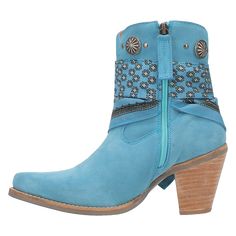 Get wild with reckless abandon in our Bandida boot from Dingo1969. Meant for those with a restless spirit, this 7-inch bootie features a 3-inch heel, gorgeous metal medallions and bandana wrap detail — you simply cannot go wrong with the Bandida. Western Blue Leather Heeled Boots, Blue Leather Western Heeled Boots, Western Style Blue Leather Heeled Boots, Blue Western Festival Boots, Western Style Blue Festival Boots, Blue Western Style Festival Boots, Western Blue Heeled Boots With Round Toe, Reckless Abandon, Boys Cowboy Boots