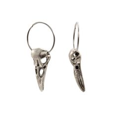 These 3D Raven Skulls have a mysterious, spooky look with fine details. This type of jewelry is often believed to become a token of good luck that brings joy, positive action or good memories to the wearer. They are double-sided and feel substantial as they are cast of solid pewter. The stainless steel chain is 18 inches long with a 2 inch extender. YOUR CHOICE: Just the Necklace (18" chain with 2" extender) Just the Earrings (20 gauge 14mm ID hoop) Complete Set (earrings and necklace) ID = Insi Earrings And Necklace Set, Good Memories, Raven Skull, Bird Skull, Earrings And Necklace, Skull Earrings, Nose Stud, Jewelry Tools, Best Memories