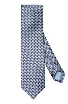 An interlocking geometric print smartly patterns a tie crafted from polished Italian silk and styled to elevate any formal or semiformal look. 3 1/2" width; 59" length 100% silk Dry clean Made in Italy Luxury Blue Ties For Business, Designer Workwear Ties, Blue Silk Ties For Business, Modern Blue Ties For Business, Tailored Blue Formal Tie, Blue Tailored Ties For Business, Modern Blue Tie For Business, Blue Silk Suit And Tie Accessories For Office, Blue Silk Ties For Work