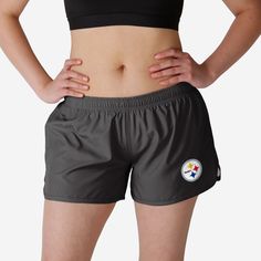 Pittsburgh Steelers Womens Solid Running Shorts FOCO S - FOCO.com Nfl Browns, Dallas Cowboys Women, Velour Shorts, Nfl Cleveland Browns, Packers Football, Nfl Packers, Nfl Outfits, Nfl Dallas Cowboys, Logo Display