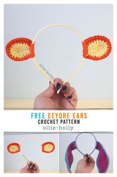 the crochet pattern shows how to make an easy headband with two ears