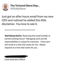 an email message from chief being nice to see if he is not working for work