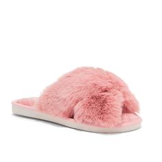 Faux Fur Cris Cross Pink Slippers Size Small =5/6. Brand New Never Used In Original Packaging With Tags Attached Spring Slippers With Faux Fur Lining And Round Toe, Soft Synthetic Slippers For Spring, Rainbow Slippers, White Block Heels, Christmas Slippers, White Slippers, Red Fur, Pink Slippers, Comfy Slippers