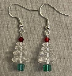 Beaded Ankle Bracelets, Crystal Christmas Tree, Beaded Ankle, Crystal Christmas, Tree Earrings, Christmas Tree Earrings, Making Earrings, Handmade Wire Jewelry, Earring Tree