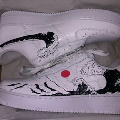 Nike Air Force 1 custom sneakers hand painted with Angelus leather paints. Choice of many colors, personalized pics or themes! Every customs are waterproof, crack chip resistant, and scratch protected. I am open to requests for customization, also for new designs. Just message me for more information. Taking care for custom sneakers are so important, here are a few tips on how to do it: • Clean with cotton fabric and warm/cold water. • You can also add a shoe soap cleaner into the water . • Don' Customized White Lace-up Sneakers, Custom Sneakers With Waterproof Paint For Sports, Custom Sports Sneakers With Waterproof Paint, Custom Waterproof Painted Sneakers For Streetwear, Artistic Low-top Sneakers With Custom Artwork, Casual White Custom Sneakers With Artwork, Casual Customized White Sneakers, Custom White Lace-up Sneakers, Customizable White Casual Sneakers