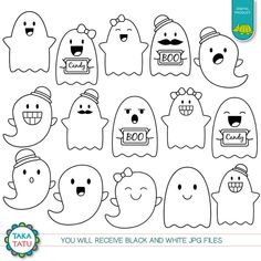 the printable ghost cut outs are ready to be used for crafts and other projects