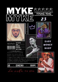 the poster for myke's young king, featuring photos of him and his family