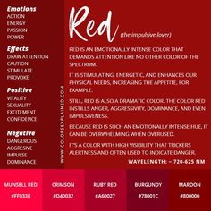 a red and pink color scheme with the words red in different font styles on it