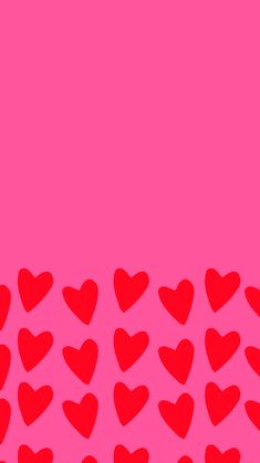 many red hearts are arranged on a purple background