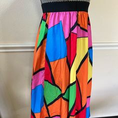 Brand New Selling Due To Wrong Size Ordered Size Xxl Great Quality Multicolor Color Block Skirt For Summer, Casual Multicolor Stretch Skirt, Casual Stretch Multicolor Skirt, Summer Multicolor Color Block Skirt, Casual Skirt With Vibrant Print For Vacation, Casual Multicolor Skirt For Beach, Casual Multicolor Skirt For The Beach, Casual Multicolor Beach Skirt, Multicolor Retro Stretch Skirt