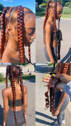 3 Big Braids For Black Women, Four Braids Black Women, Four Section Braid, 4braids Hairstyle Black Women, 5 Big Braids, Four Box Braids, Four Jumbo Braids, 4 Box Braids Hairstyles, Four Braids Hairstyles Black