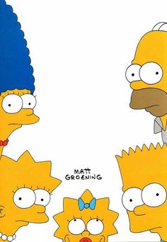 the simpsons family is depicted in this cartoon