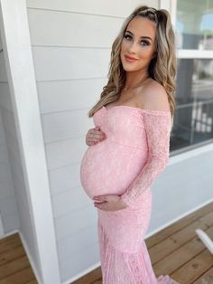 This full-lace long-sleeve mermaid maternity gown is pure elegance and perfect for every season. The dress is constructed from stretchy lace with premium stretch material lining on the bodice with unlined lace on the bottom. This design is perfect for your maternity photoshoot or any special occasion. Long Sleeve Lace Maternity Dress, Fitted Long Sleeve Gown With Lace Trim, Long Sleeve Lace Maternity Dress For Wedding, Maternity Mermaid Hem Dress For Wedding, Long Sleeve Maternity Gown, Maternity Scallop Lace Fitted Dress, Fitted Maternity Dress With Lace Bodice, Maternity Dress With Lace Trim, Maternity Fitted Lace Dress With Scalloped Lace