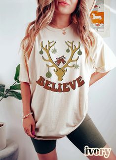 Comfort Colors Believe Christmas Shirt Christmas Believe - Etsy Whimsical Wardrobe, Nurse Outfit, Valentine's Day Celebration, Comfort Colors Tshirt, Botanical Shirt, Mama T Shirt, Halloween Nurse, Mama Shirts, Fleetwood Mac