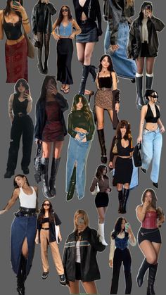 Rockstar Aesthetic Outfits, Stylish Winter Outfits, Fashion Top Outfits, Thrifted Outfits, 90s Fashion Outfits, Looks Black, Edgy Outfits