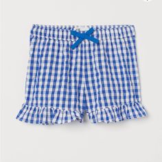 Easy Pull On Shorts. Never Worn. Shorts Png, Denim Paper, H&m Baby, Coral Shorts, Pull On Shorts, Gingham Shorts, Trendy Denim, Girls Tie, Tie Dye Shirts