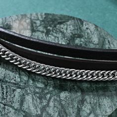 Material: Titanium Steel Color: Blue Leather, Black Brown Style: Ethnic Style Men Vintage Style, Long Rope, Buckle Bracelet, Wrist Band, Punk Bands, Chain Fashion, Retro Men, Mens Leather Bracelet, Hand Chain