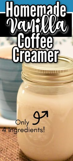 homemade vanilla coffee creamer with text overlay