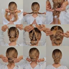 Easy Braided Low Bun Hairstyles, Braided Bun Medium Length Hair, Bridesmaid Hairstyles Updo Braid Low Buns, Low Bun Hairstyles Wedding Bridesmaid, Easy Bun Braid Hairstyles, Nice Low Bun Hairstyles, Classy Hairstyles Braids, Low Braid Bun Hairstyles, Low Bun With Braid Hairstyles