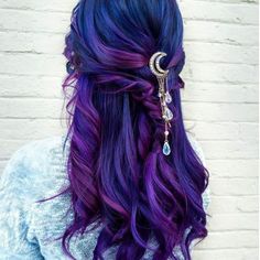 Moonchild Hair Pin & Free Shipping #hair #hairstyle #style #pin #curler Pretty Hair Color, Ombre Hair Color, Hair Dye Colors, Mermaid Hair, Rainbow Hair, Cool Hair Color, Hair Pin, Ombre Hair, Purple Hair