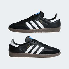 adidas Samba OG Shoes - Black | Unisex Lifestyle | adidas US Adidas Leather Skate Shoes With Branded Insole, Adidas Suede Sneakers For Skateboarding, Adidas Sneakers With Contrasting Heel Counter For Streetwear, Adidas Leather Sneakers For Skateboarding, Adidas Leather Skateboarding Sneakers, Adidas Leather Low-top Skate Shoes, Adidas Leather Skate Shoes With Round Toe, Adidas Samba Black, Samba Og Shoes