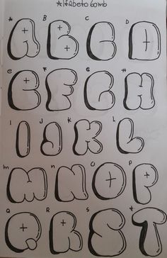 the letters and numbers are drawn in black ink on white paper with some type of lettering