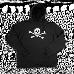 Skull and Crossbones hoodies printed on port and company hoodies. #skeleton #goth #emo #skull Halloween Skull Sweatshirt Streetwear, Halloween Skull Sweatshirt For Streetwear, Hoodie With Skull Print For Halloween Streetwear, Halloween Skull Print Hoodie For Streetwear, Punk Skull Hoodie For Halloween, Punk Halloween Hoodie With Skull Print, Punk Halloween Hoodie With Skull Design, Halloween Punk Hoodie With Skull Print, Halloween Hoodie With Skull Print