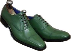 Green Dress Shoes For Derby With Round Toe, Spring Gala Oxfords With Leather Sole, Green Round Toe Oxfords For Office, Spring Gala Dress Shoes With Leather Sole, Green Pointed Toe Oxfords With Brogue Detailing, Green Oxfords With Brogue Detailing And Pointed Toe, Green Cap Toe Oxfords For Derby, Green Leather Sole Dress Shoes For Office, Green Formal Oxfords With Round Toe