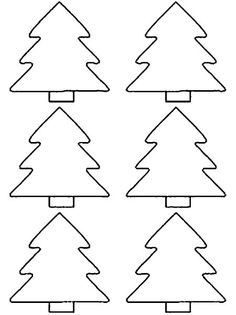 christmas trees cut out from paper to make them look like they have no leaves on them