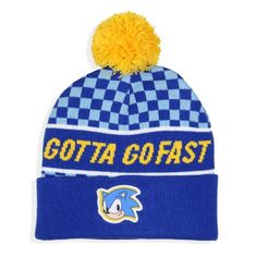 a blue and white hat with the words gota gofast on it, in front of