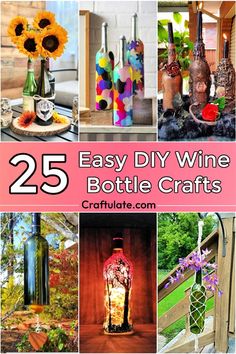 25 easy diy wine bottle crafts