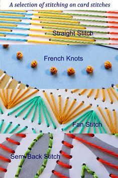 the diagram shows how to use knitting needles for stitching and crochet stitches