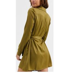 Asos Design Satin Mini Dress - Olive Green Had To Order A 10 Due To Length But Has A Button On The Inside To Tighten And Make It Fit A Smaller Waist A-line Mini Dress With Buttons For Date Night, Fitted Belted Shirt Dress For Date Night, Long Sleeve Mini Dress With Button Closure For Brunch, Single Breasted Mini Dress For Night Out, Mini Shirt Dress With Buttons For Date Night, Fall Mini Length Shirt Dress For Brunch, Date Night Shirt Dress With Button Closure, A-line Mini Dress With Buttons For Night Out, Buttoned Mini Dress For Fall Brunch