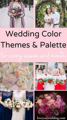 wedding color themes and palettes for every season and month