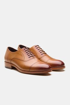 Brown goodyear welted brogue oxford shoes with cutwork patterna and lace tie-up. - Aza Fashions Men Footwear, Lace Tie, Oxford Shoes Men, Goodyear Welt, Shoes Men, Aza Fashion, Oxford Shoes, Brown Leather, Shoes Mens