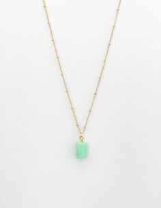 This Chrysoprase Necklace is the perfect gift for that special someone in your life. The beautiful green stone is said to promote positive energy and bring good luck, making it the perfect accessory for any occasion. Don't miss out on this must-have piece! Gorgeous, genuine Chrysoprase pendant necklace. The Chrysoprase pendant has the most stunning vivid shades of deep aqua green which creates a nice contrast to the rich brown color of the matrix, all sides have beautiful colors.

Spiritual prot Spiritual Rectangular Jade Jewelry, Holistic Jade Jewelry For Meditation, Spiritual Aventurine Jewelry For Gifts, Amazonite Pendant With Gemstone Beads, Amazonite Gemstone Bead Pendant Jewelry, Jade Jewelry With Natural Stones For Meditation, Amazonite Gemstone Beads Jewelry For Gift, Minimalist Jade Gemstone Jewelry, Aventurine Natural Stones Amulet Jewelry