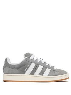 Campus sneaker by ADIDAS in gray suede with white and brown rubber sole. This item is in size 10 and the color is Adidas Suede Skate Shoes With Vulcanized Sole, Adidas Suede Low-top Skate Shoes, Gray Low-top Sneakers With Gum Sole, Gray Leather Skate Shoes With Gum Sole, Gray Suede Sneakers With Contrast Sole, Adidas Gray Sneakers With Gum Sole, Gray Suede Sneakers With Boost Midsole, Gray Lace-up Skate Shoes With Gum Sole, Gray Sporty Skate Shoes With Gum Sole