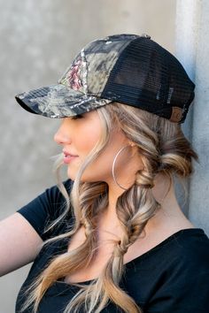 Step into the great outdoors with our Mossy Oak Baseball Cap, featuring authentic licensed Mossyoak camo print. The mesh back design keeps you cool on warm days, while the iconic camo pattern ensures a stylish look for any adventure. Ideal for hikes, hunts, or everyday wear. Authentic CC Licensed Mossyoak Print Exclusive Patented Criss-Cross Design Mesh Back Material: 60% Cotton 40% Polyester One size Imported Style: Baseball Cap, Hat Embellishment: Camo Print Closure: Adjustable, Velcro Outfit With Baseball Hat, Cap Outfit, Break Up, Black Cowboy, Mossy Oak, Outfits With Hats, China Fashion, Stylish Fashion, Camo Print