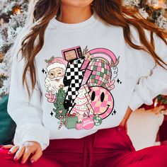 Celebrate the Season in Style with our Christmas Print Sweatshirt! Perfect for cozy holiday gatherings or a heartwarming gift, it’s the festive flair you need. Limited Edition – Grab yours before it’s gone! Casual Holiday Sweatshirt With Graphic Print, Casual Graphic Print Sweatshirt For Holiday, Casual Graphic Print Holiday Sweatshirt, Fun Winter Sweater With Graphic Print, Fun Graphic Print Winter Sweater, Cute Christmas Sweatshirt With Graphic Print, Cute Christmas Graphic Print Sweatshirt, Fun White Sweatshirt For Winter, White Funny Print Winter Sweatshirt